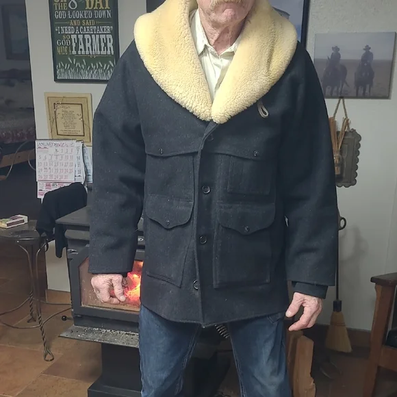 Filson Charcoal Jacket with Cream Collar - Picture 1 of 3